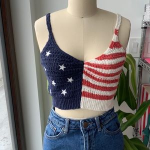 Perfect American Flag 🇺🇸🇺🇸Crochet Crop Top